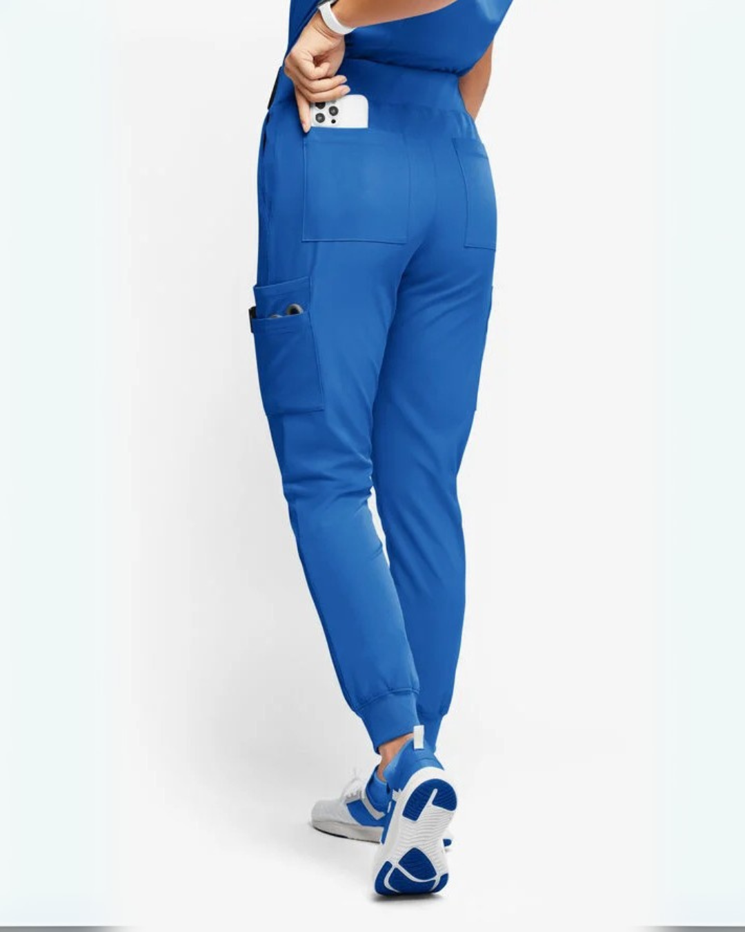 Conjunto de Farda Médica para Mulher com Bolsos Multifuncionais e Tecido Respirável