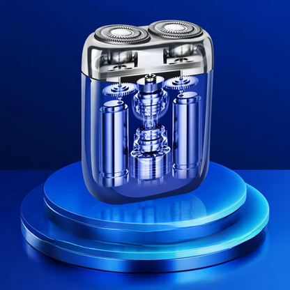 Aparador de barba elétrico portátil para homem com cabeça flutuante dupla e recarregável à prova de água