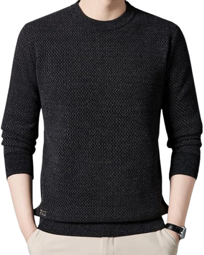 Jersey de Malha Texturizada para Homem com Gola Redonda para o Inverno