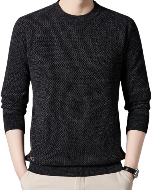 Jersey de Malha Texturizada para Homem com Gola Redonda para o Inverno