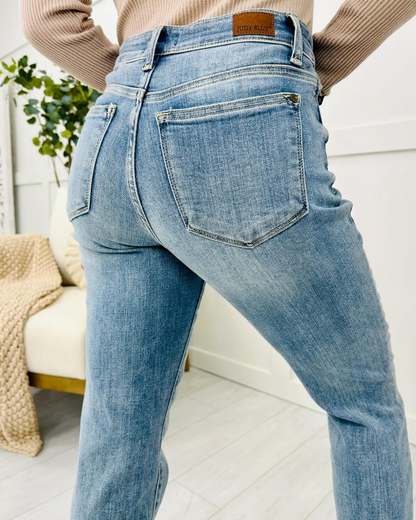 Calças de ganga de cintura média