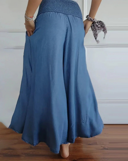 Saia Comprida com Bolsos Estilo Fresco e Natural