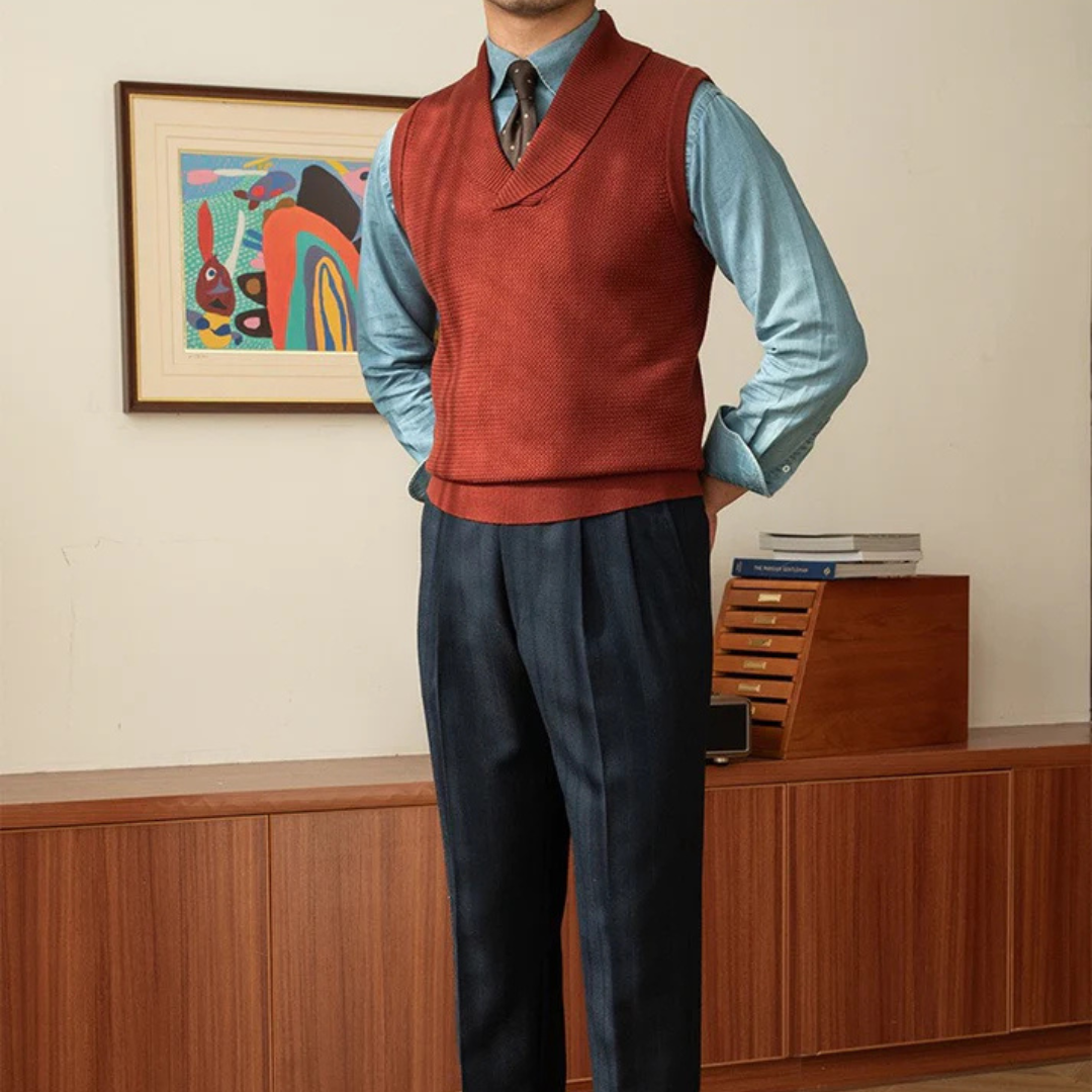 Casaco de Malha Elegante e de Ajuste Fino para Homem