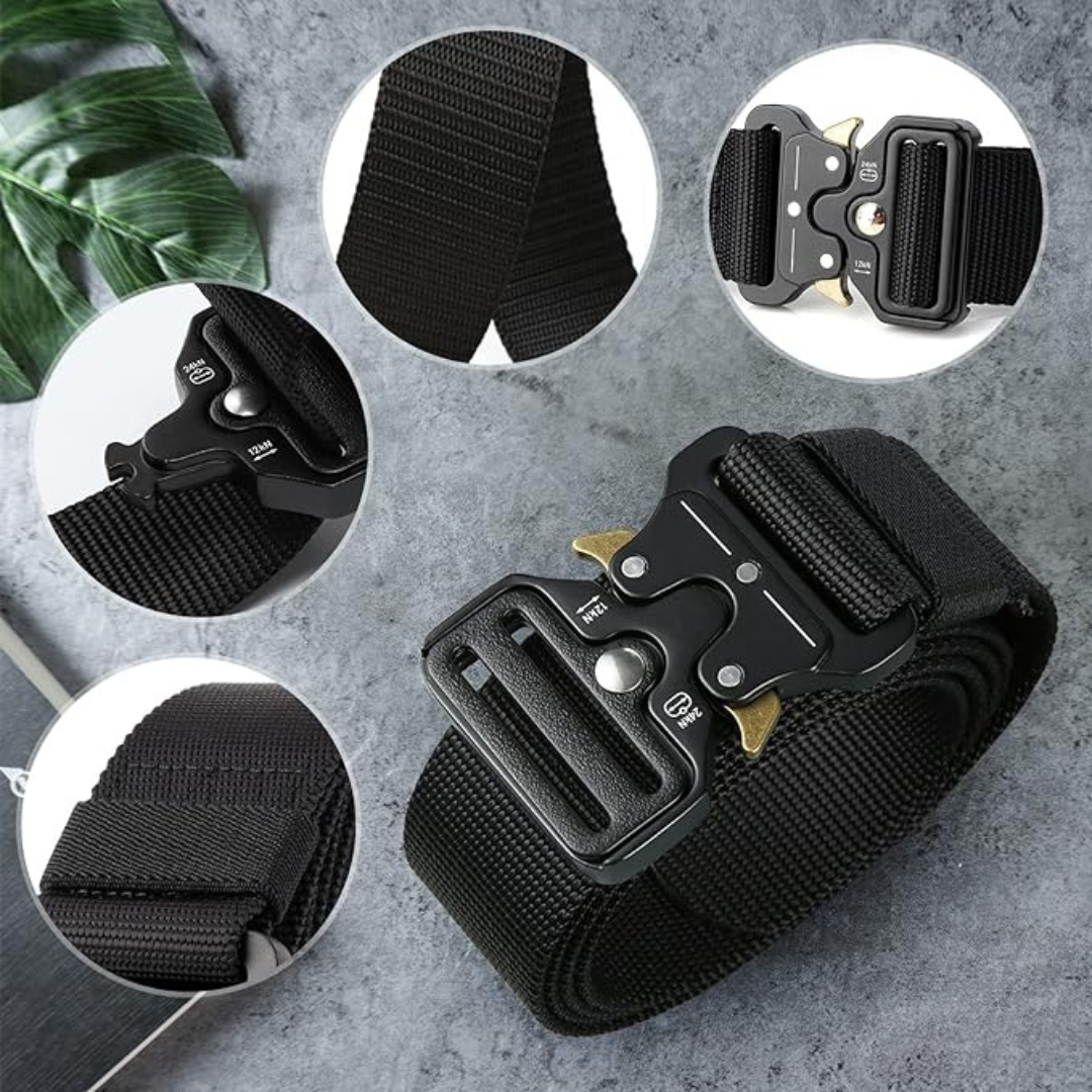 Cinto Tático de Nylon com Fivela Metálica de Libertação Rápida
