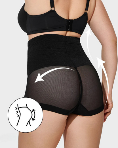 Calcinha Modeladora de Cintura Alta em Malha com Controlo da Barriga e Elevação das Nádegas (OFERTA 2X1)