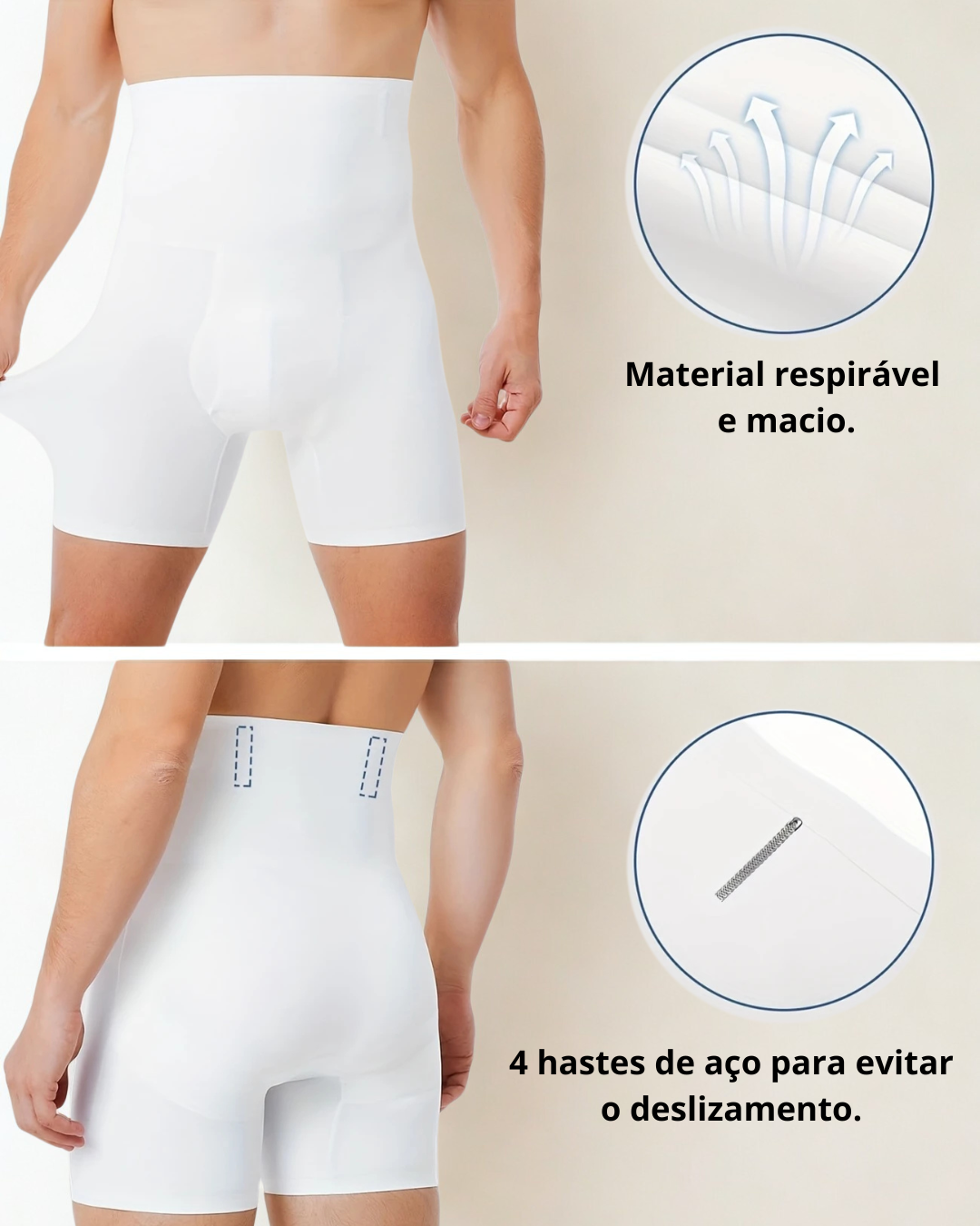 Calções boxer modeladores para homem