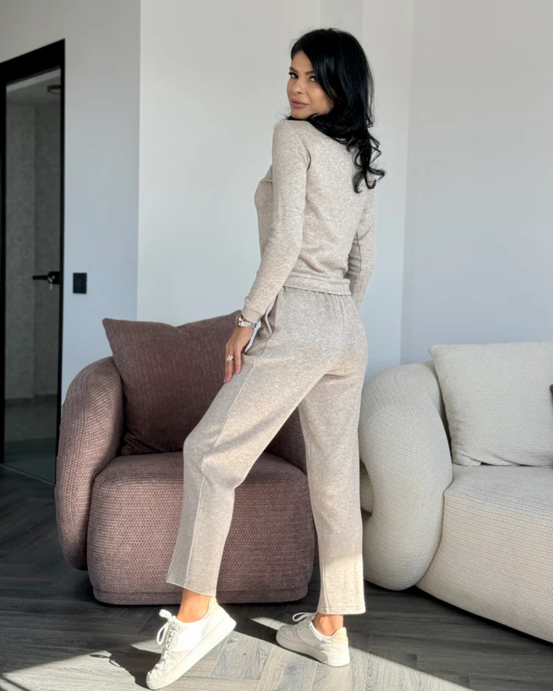 Conjunto Casual Confortável de Duas Peças para Mulher