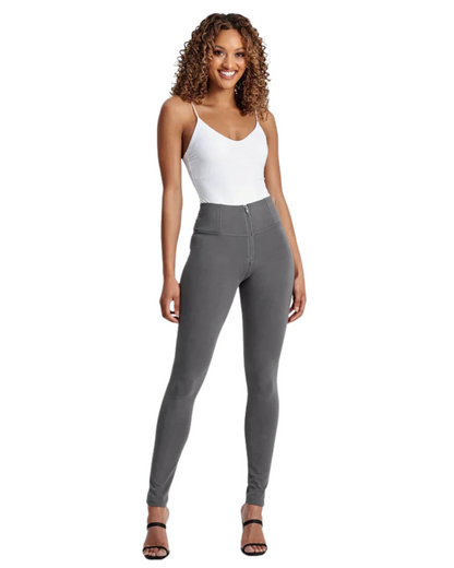 Leggings de Cintura Subida com Fecho de Correr à Frente para Mulher