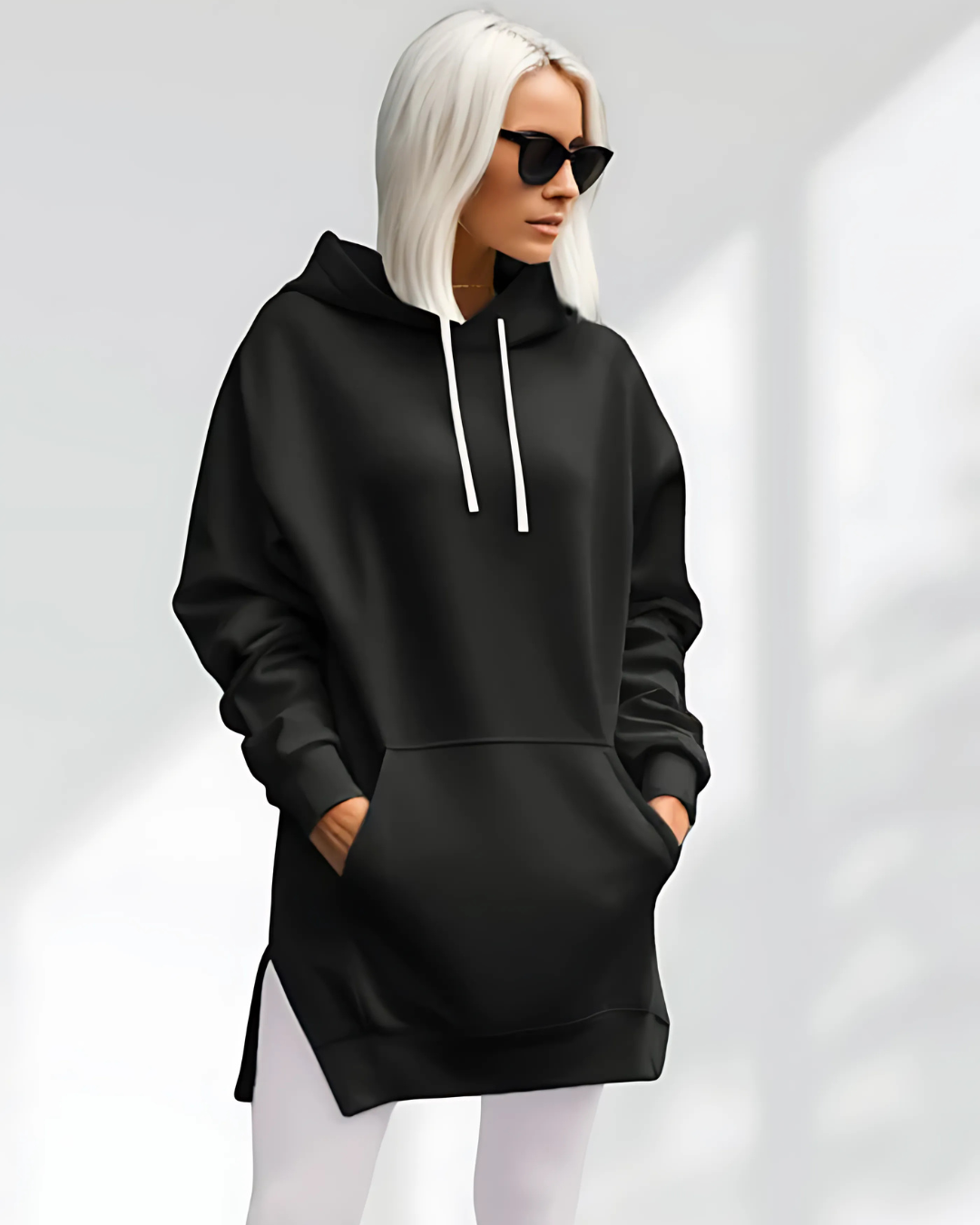 Camisola Oversize com Capuz para mulher