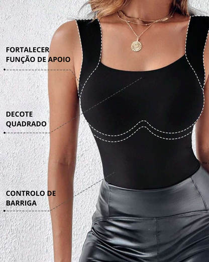 Camisola sem Mangas com Sutiã Incorporado e Decote Quadrado (OFERTA 2X1)