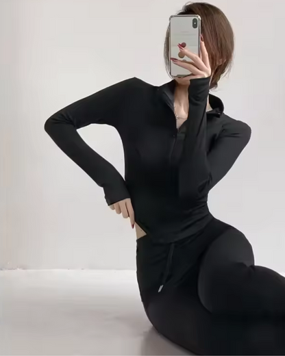 Casaco Desportivo com Fecho de Correr de Alta Elasticidade