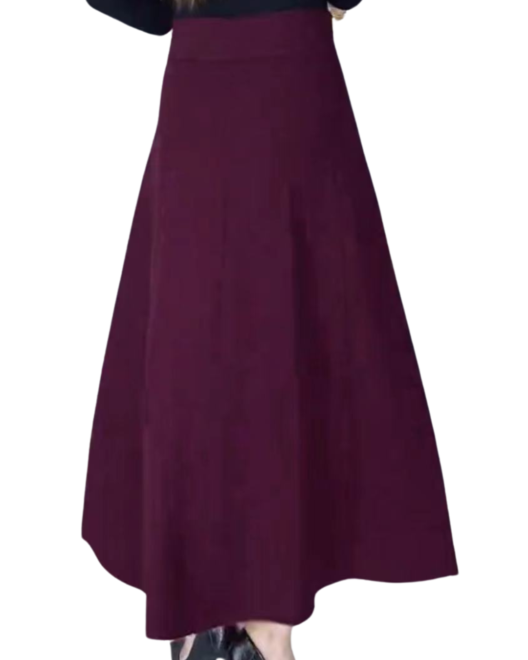 Saia Comprida Larga para Mulher com Bainha de 8 Pregas