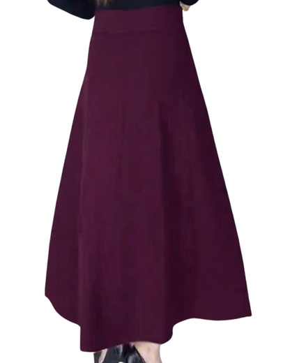 Saia Comprida Larga para Mulher com Bainha de 8 Pregas