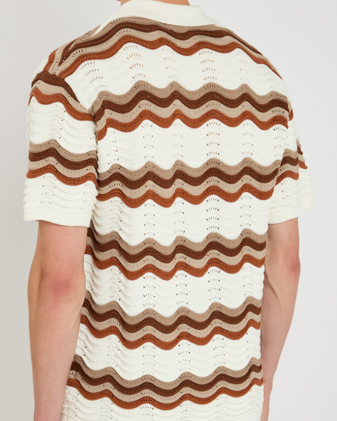 Conjunto às riscas em croché para homem