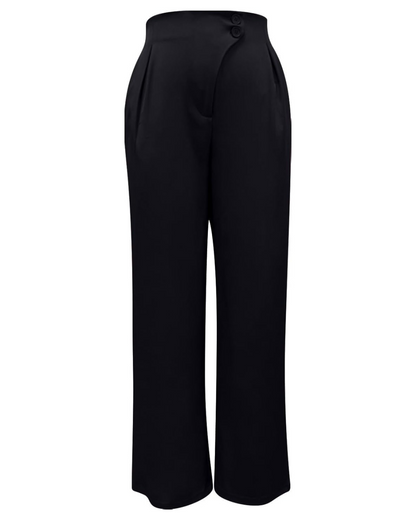 Calças elegantes de cintura alta para mulher