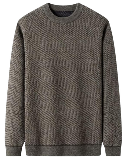 Jersey de Malha Texturizada para Homem com Gola Redonda para o Inverno