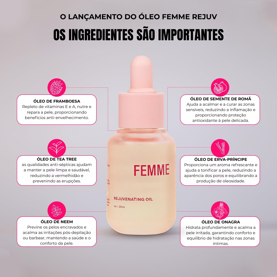 Óleo reparador natural para o cuidado íntimo feminino (EM PROMOÇÃO 2X1)