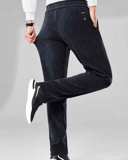 Calças Casuais de Veludo para Homem com Cintura Elástica