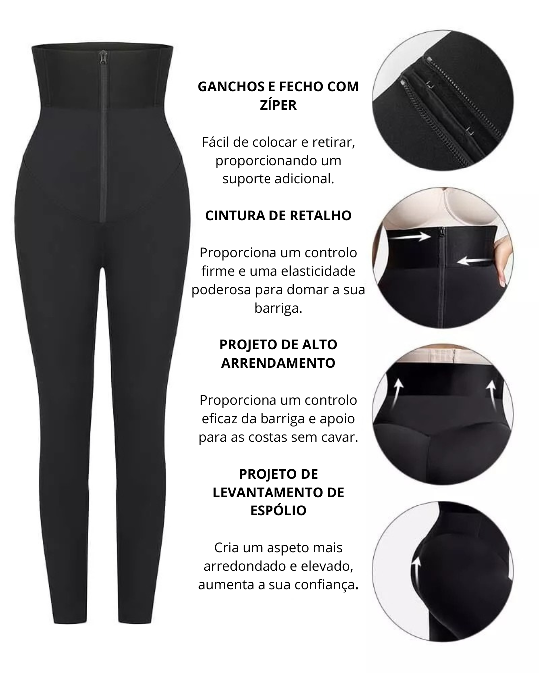 Leggings Modeladoras Com Cintura Cós Alto