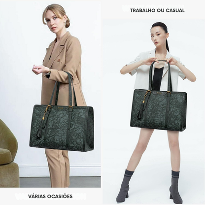 Bolsa feminina vintage de couro para laptop