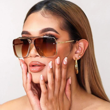 Óculos de sol retro gradiente com proteção UV400 unissexo