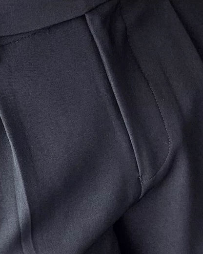 Calças de Vestir com Cintura Elástica e Tornozelo Ajustado para Homem