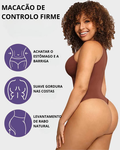 Body Modelador sem Mangas com Decote Redondo