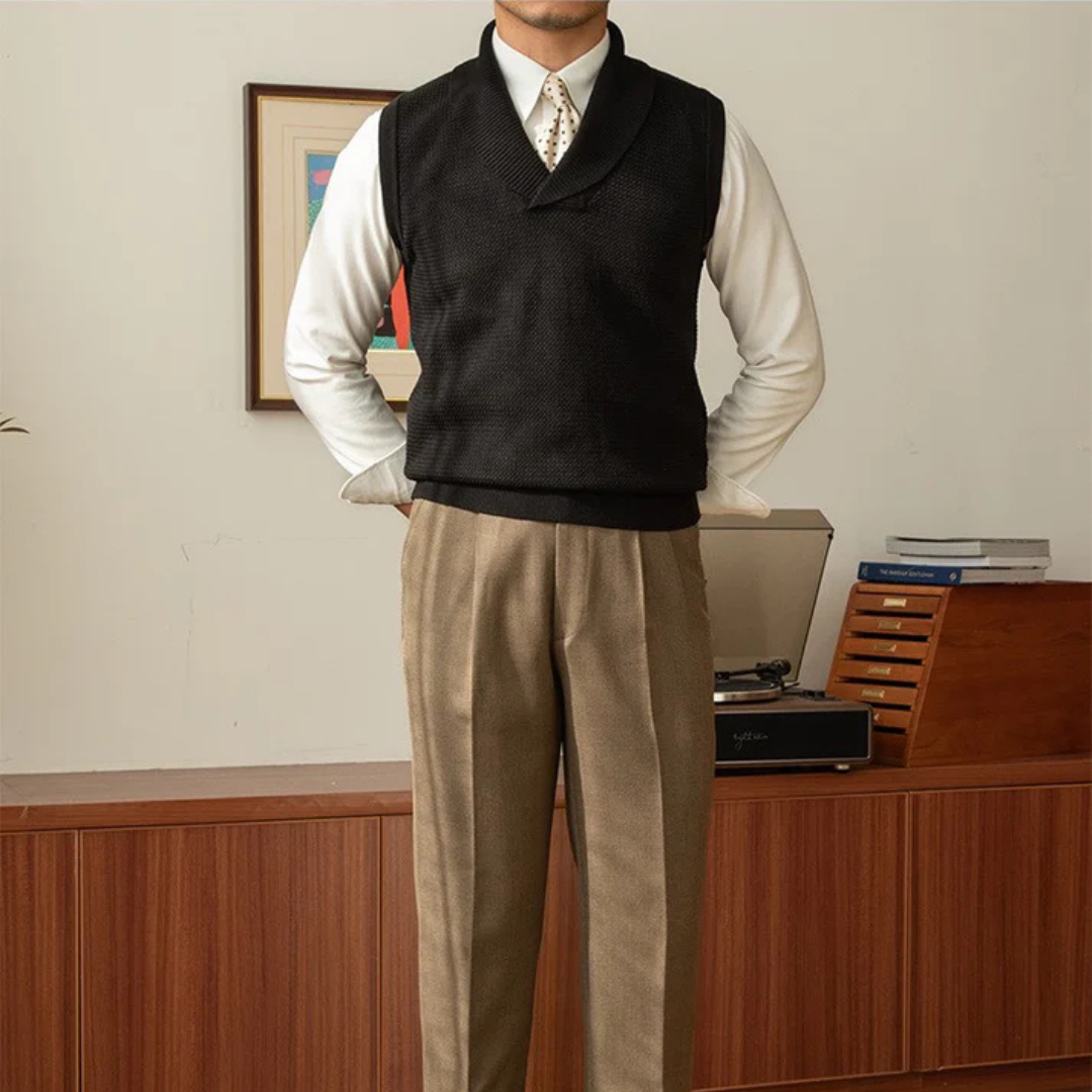 Casaco de Malha Elegante e de Ajuste Fino para Homem