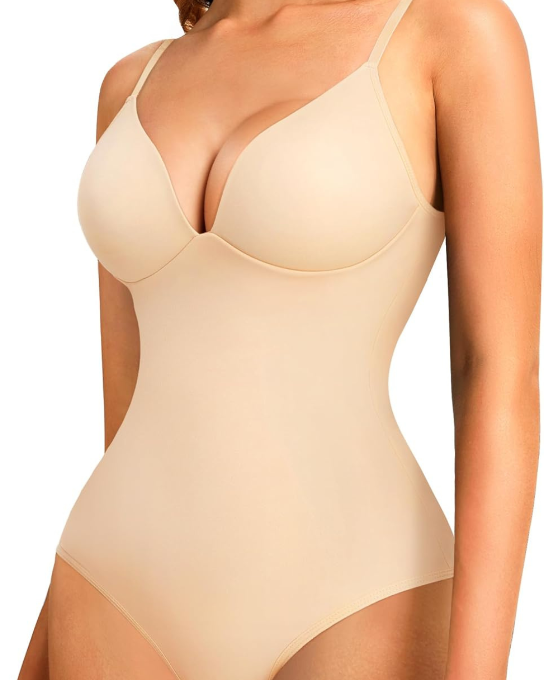 Body Modelador com Decote em V e Controle de Barriga