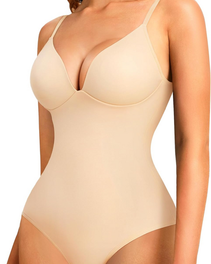 Body Modelador com Decote em V e Controle de Barriga