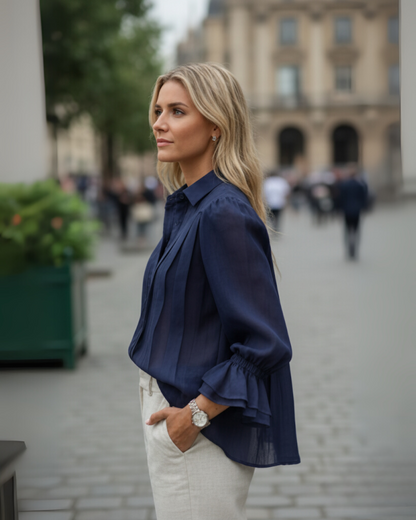 Cardigan Casual com Gola de Lapela para mulher