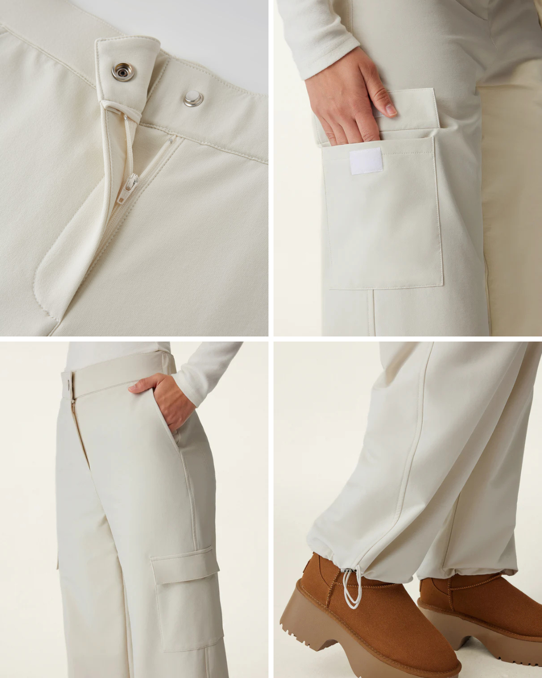 Calças Cargo Impermeáveis com Forro Polar e Bolsos Multifuncionais para Climas Frios