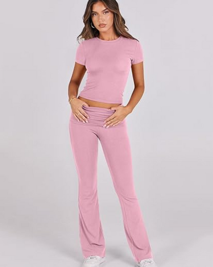 Conjunto Desportivo de 2 Peças para Mulher com Design de Ioga