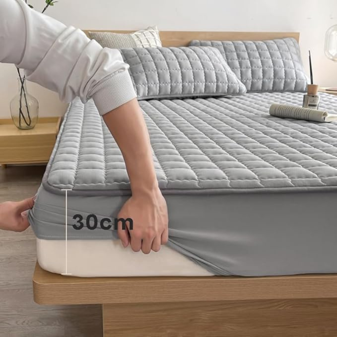 Lençol de Cama em Algodão Lavado com Motivos Geométricos de 1 Peça