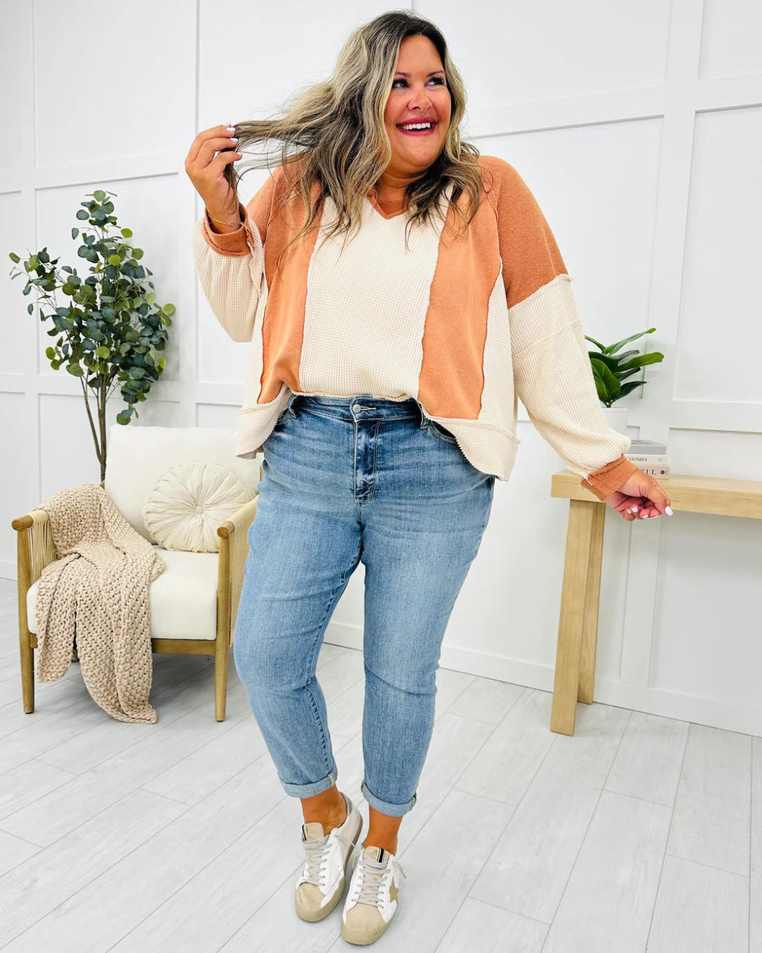 Calças de ganga de cintura média