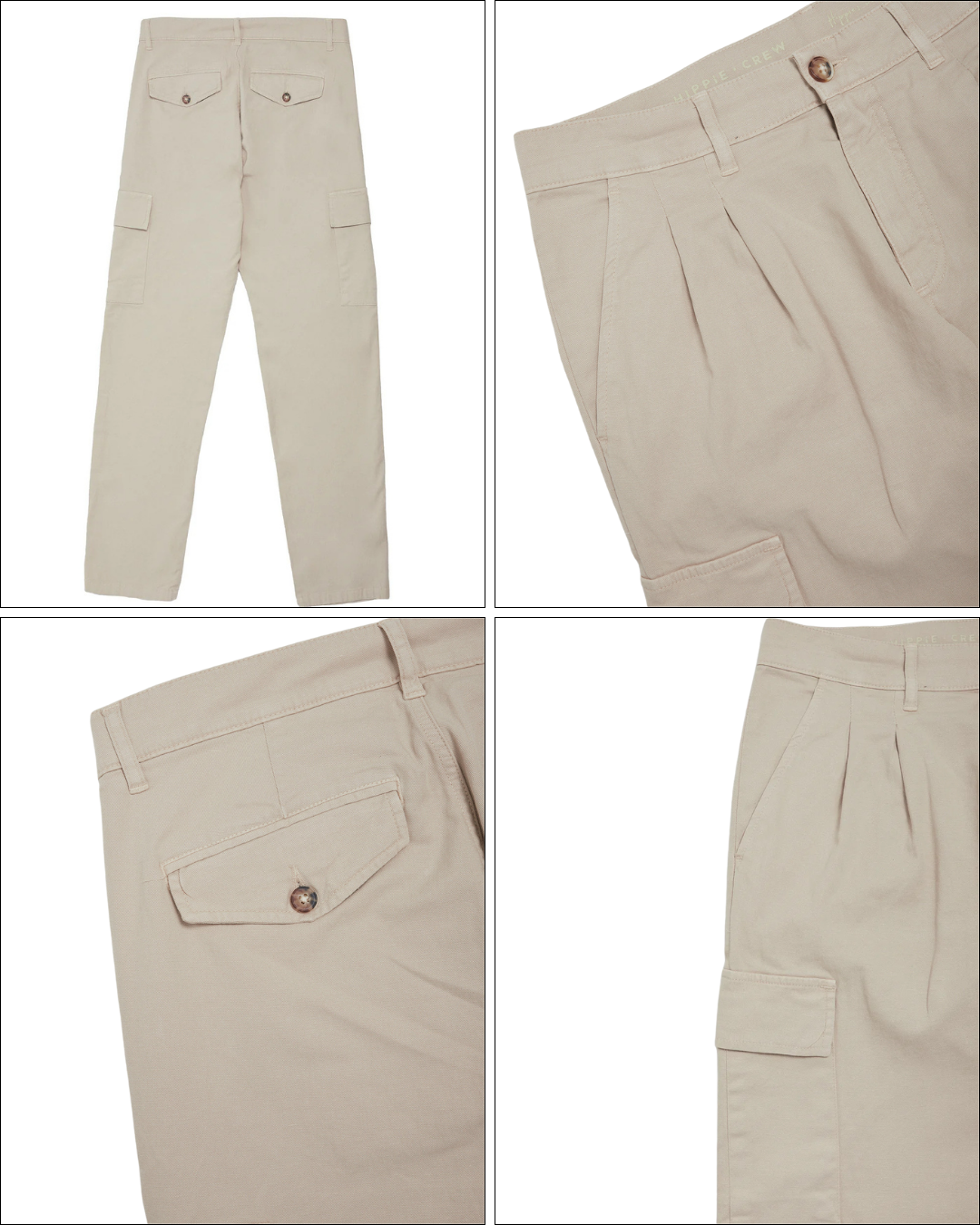 Calças Cargo de Linho de Algodão para Homem