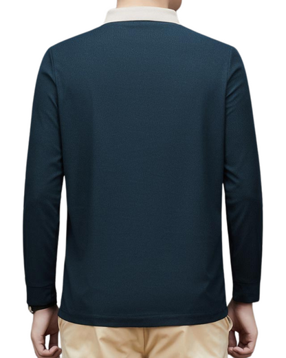 Camisa Casual de Negócios de Cor Sólida para Homem com Lapelas