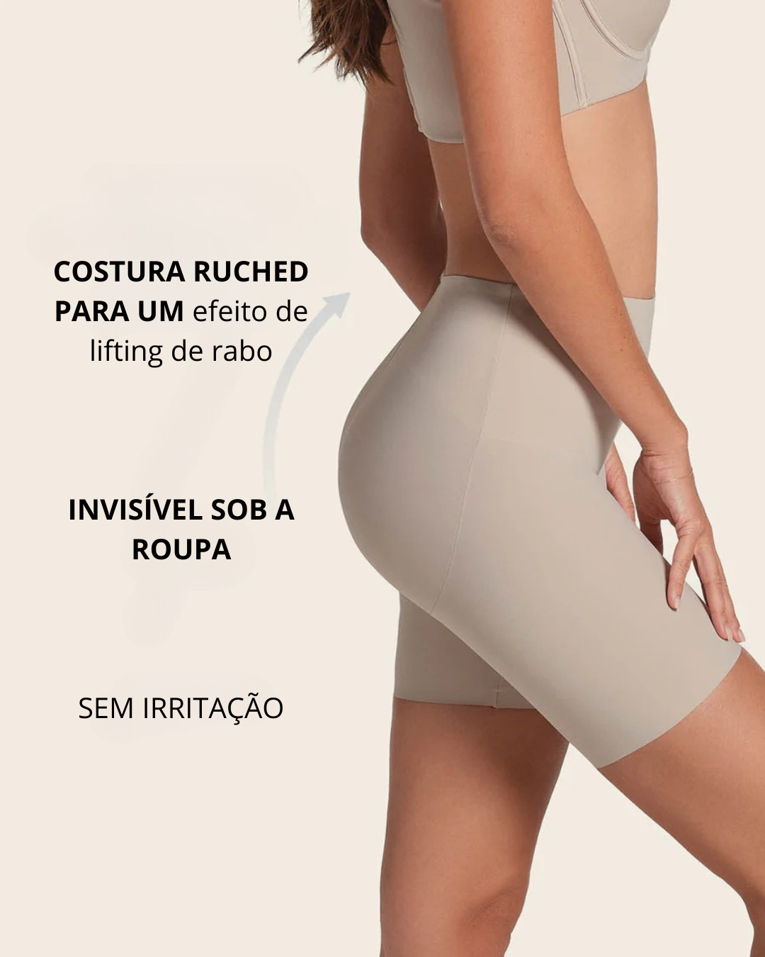 Calções Modeladores de Cintura Média com Cintura Subida e Reforço de Nádegas (OFERTA 2X1)