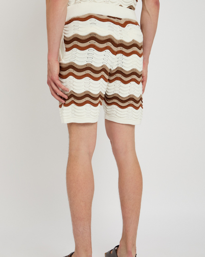 Conjunto às riscas em croché para homem