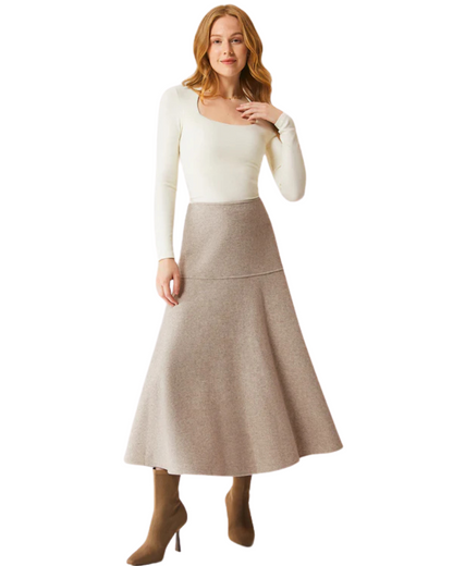 Saia Comprida com Efeito de Lã para Mulher