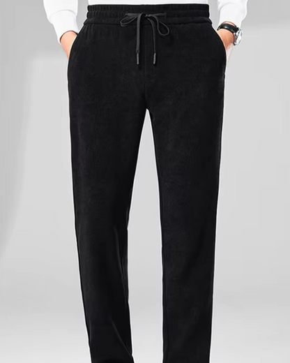 Calças Casuais de Veludo para Homem com Cintura Elástica
