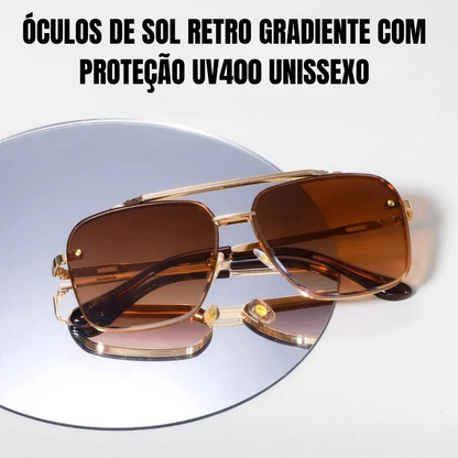 Óculos de sol retro gradiente com proteção UV400 unissexo