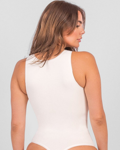 Body de Gola Redonda com Controlo da Barriga