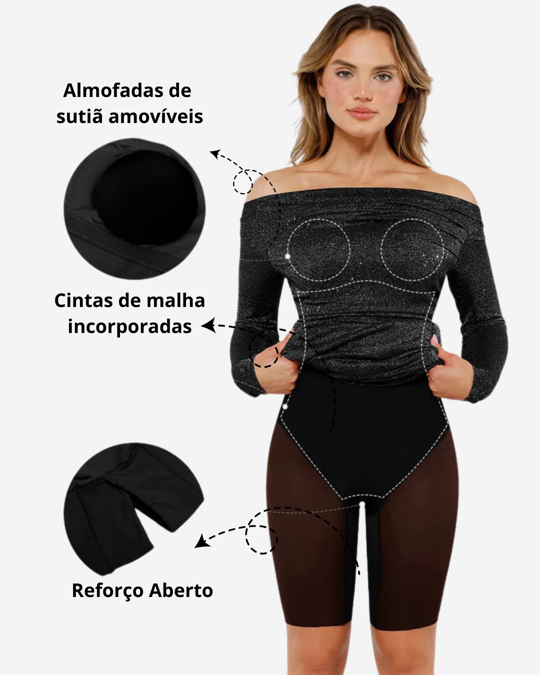 Vestido de Festa Justo com Efeito Cintilante e Mangas Compridas
