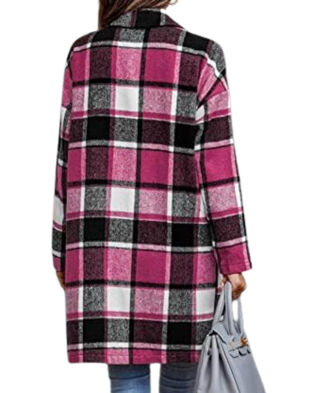 Casaco clássico estilo xadrez para mulher