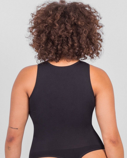 Body de Gola Redonda com Controlo da Barriga