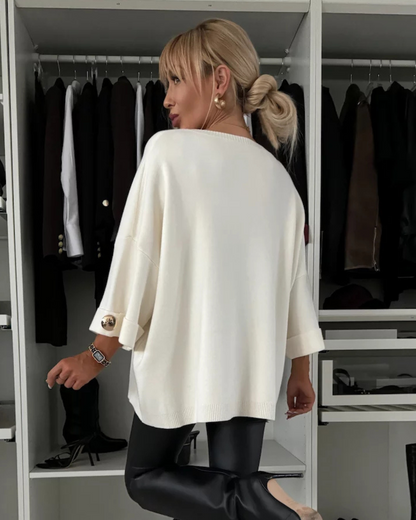 Camisola folgada com mangas largas para mulher