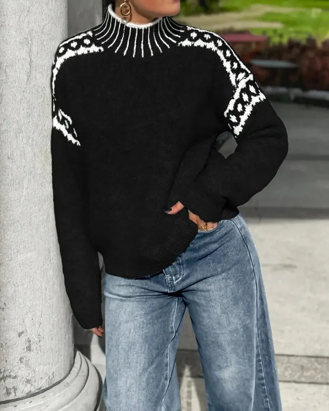 Camisola de gola alta para mulher