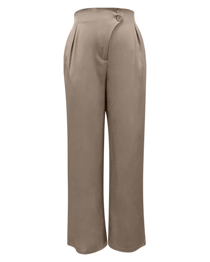 Calças elegantes de cintura alta para mulher