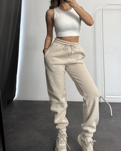 Calças desportivas para mulher com ajuste elástico